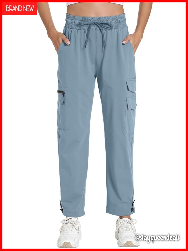 Water Resistant Cargo Joggers With 5 Pockets - Upf 50+ Lightweight Polyester